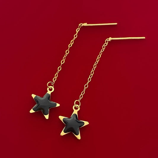 18k Black Star Tictac Earrings