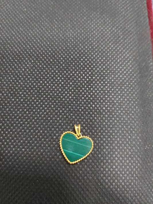 18k Gold Jade Heart Pendant