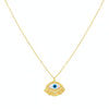 18K Real Gold Evil Eye With Round Hangings Necklace