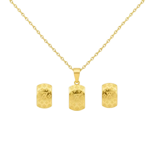18k Gold LV Texture Jewelry Set