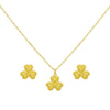 18k Gold Three Petals Jewelry Set