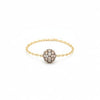 18K Real Gold Silver Chain Swarovski Ring