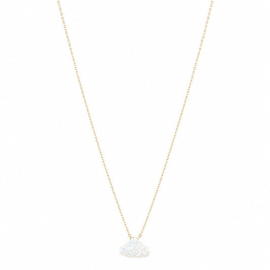 18k Gold Mother of Pearl Cloud Necklace