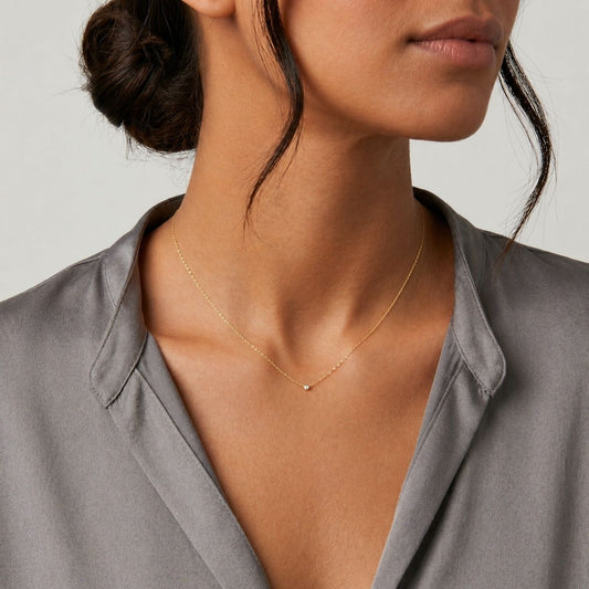 18k White Gold 1 Ball Necklace