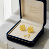 18K Real Gold Four Petals Earrings