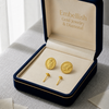 18K Real Gold Rose Earrings