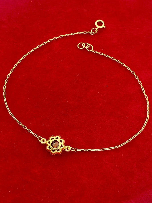 18K Real Gold Red Dragon Eye bracelet - Embellish Gold