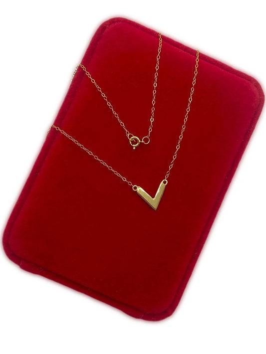 18K Real Gold V Necklace - Embellish Gold