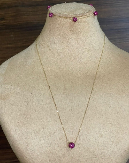 18K Real Saudi Golden Necklace And Bracelet Set 148 - Embellish Gold