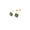 18K Real Gold VCA Green Stone Earrings - Embellish Gold