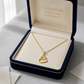18K Real Gold Heart in Heart Necklace