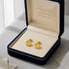18K Real Gold Spiked Flower Earrings