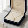18k Real Gold Oval Stone Paper Clip Chain