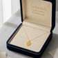18K Real Gold Double Heart St Necklace