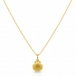 Gold necklace with a shell pendant on a white background