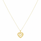 18K Real Gold Heart with Love Necklace