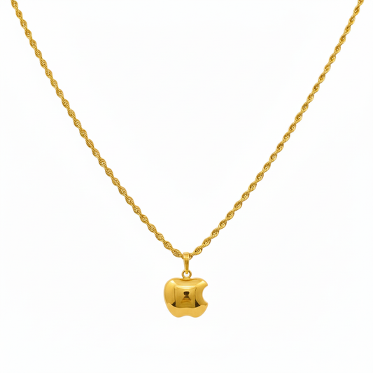 18k Gold Apple Necklace