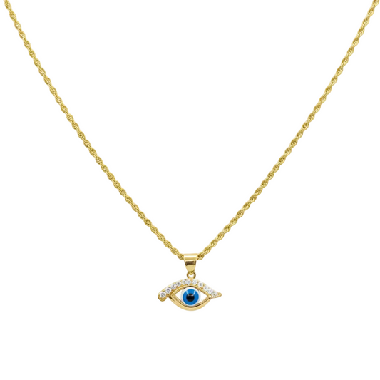 18k Gold Amulet Stone Necklace
