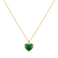 18k Gold Malachite Heart Necklace