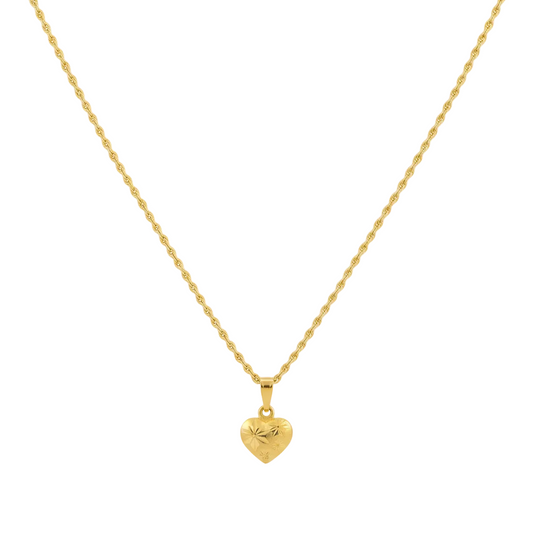 18K Real Gold Heart Necklace.