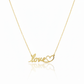 18K Real Gold Love With Heart Necklace