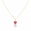 18K Real Gold Mirror Chain With Silver Heart