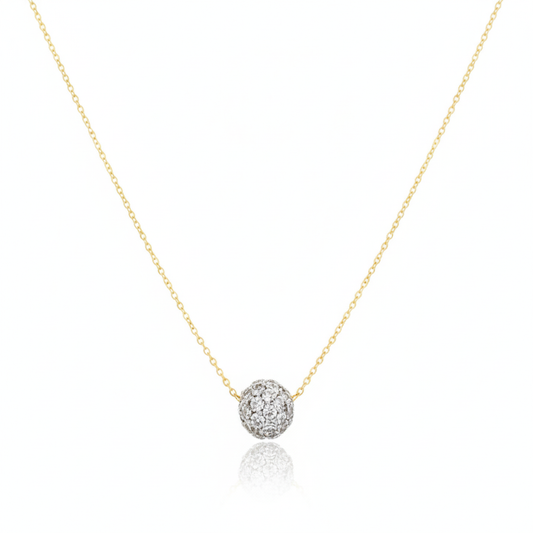 18K Real Gold Swarovski Necklace White