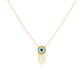 18K Real Gold Round Evil Eye Hanging Necklace