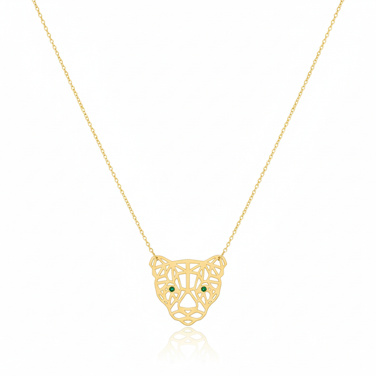 18K Real Gold Tiger Necklace