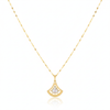 18K Real Gold White Droplet Necklace