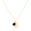 18K Gold 8 heart with black stone