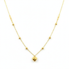 18K Gold Balls & Heart Necklace