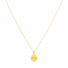 18K Real Gold Button Necklace