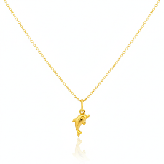18K Real Gold Dolphine Necklace