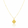 18K Real Gold Four Petals Necklace