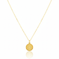 18K Real Gold Round Cut Necklace