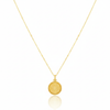 18K Real Gold Round Cut Necklace