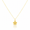 18K Real Gold Star Dot Necklace