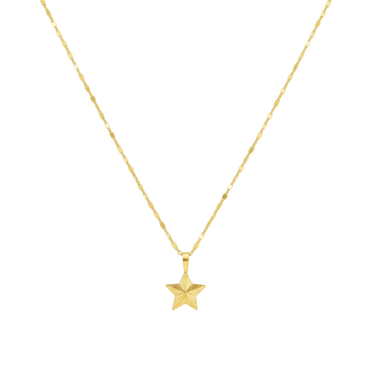 18K Real Gold Super Star Necklace