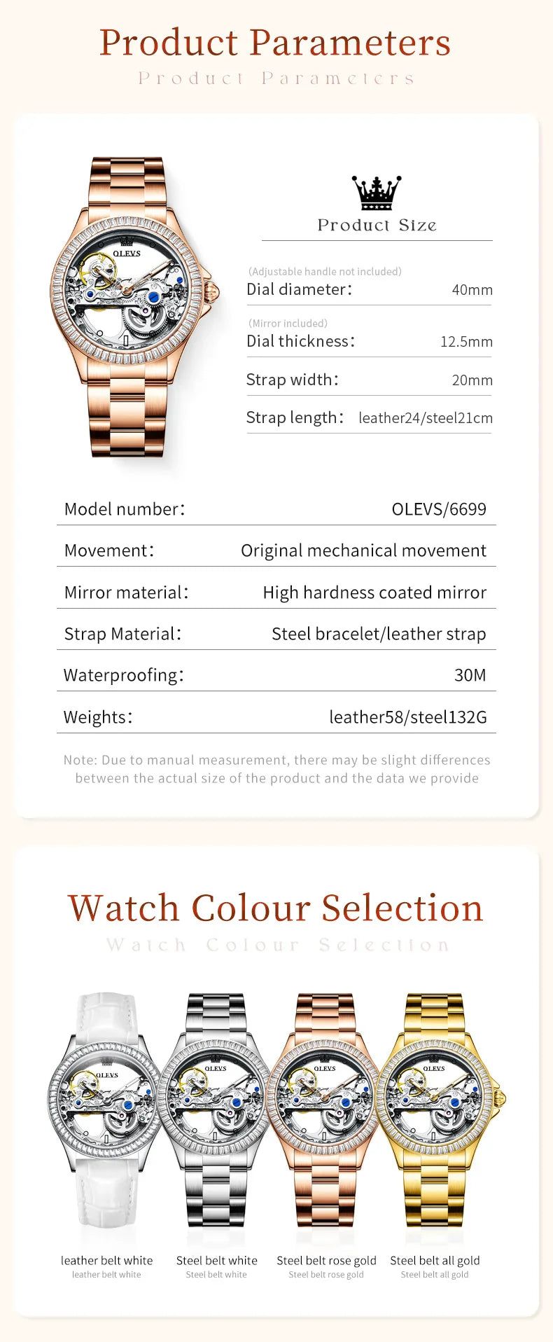 OLEVS 6699 Gold Watch for Women
