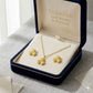 18K Real Gold Love Knot Necklace And Earring Set