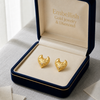18k Gold Flame Heart Screw Earrings