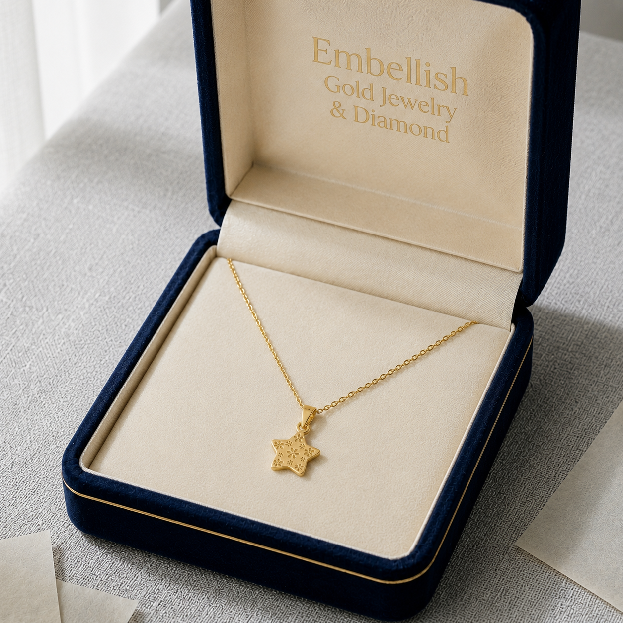 18K Real Gold Star Necklace
