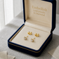 18K Gold Zircon Stone Earrings studs