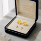 18k Real Gold 3 Petal Earrings