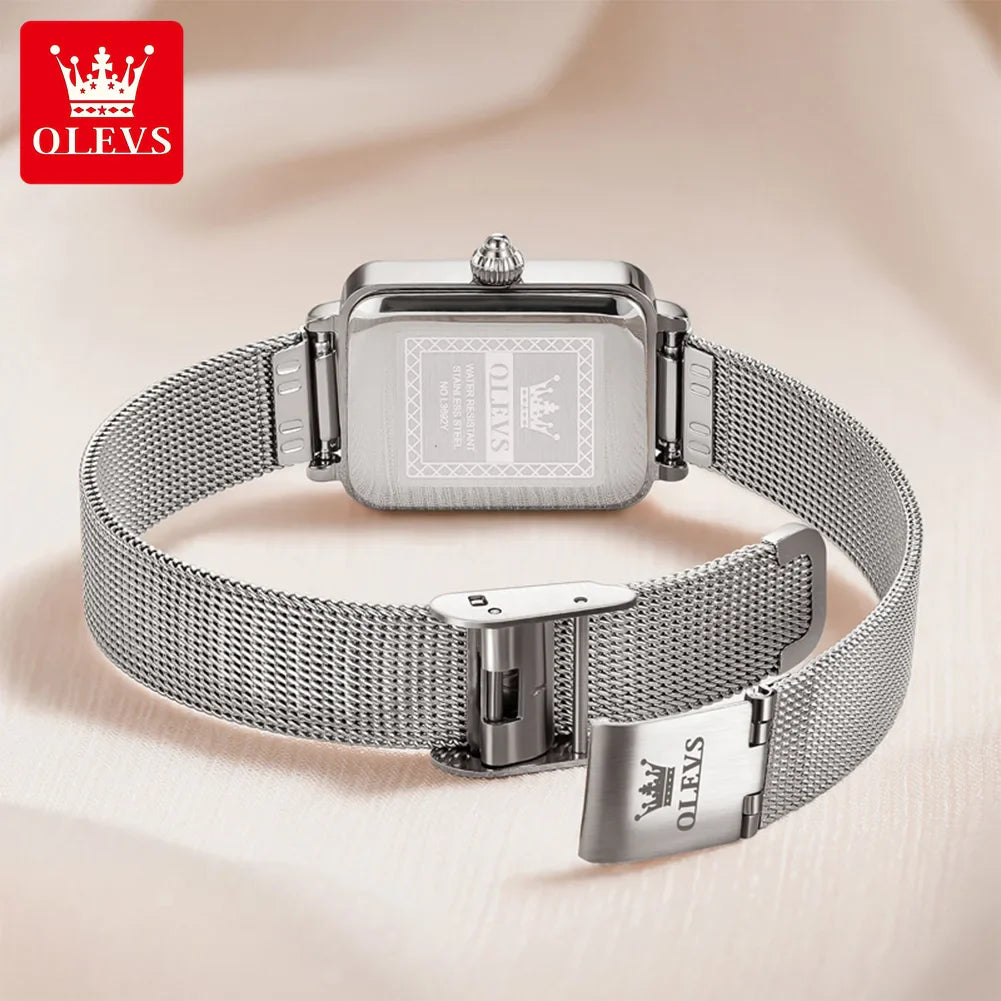 OLEVS 3692 Quartz Wristwatch Gifts Fashion Vintage Square Ultra Thin Ladies Watches