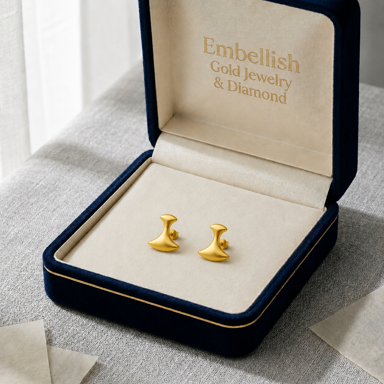 18K Real Gold Tif Earrings