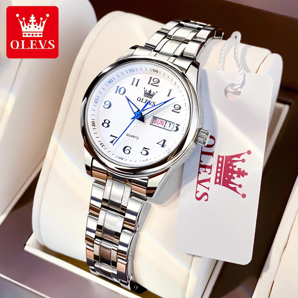 OLEVS Brand Luxury Gold Quartz Watch for Womens