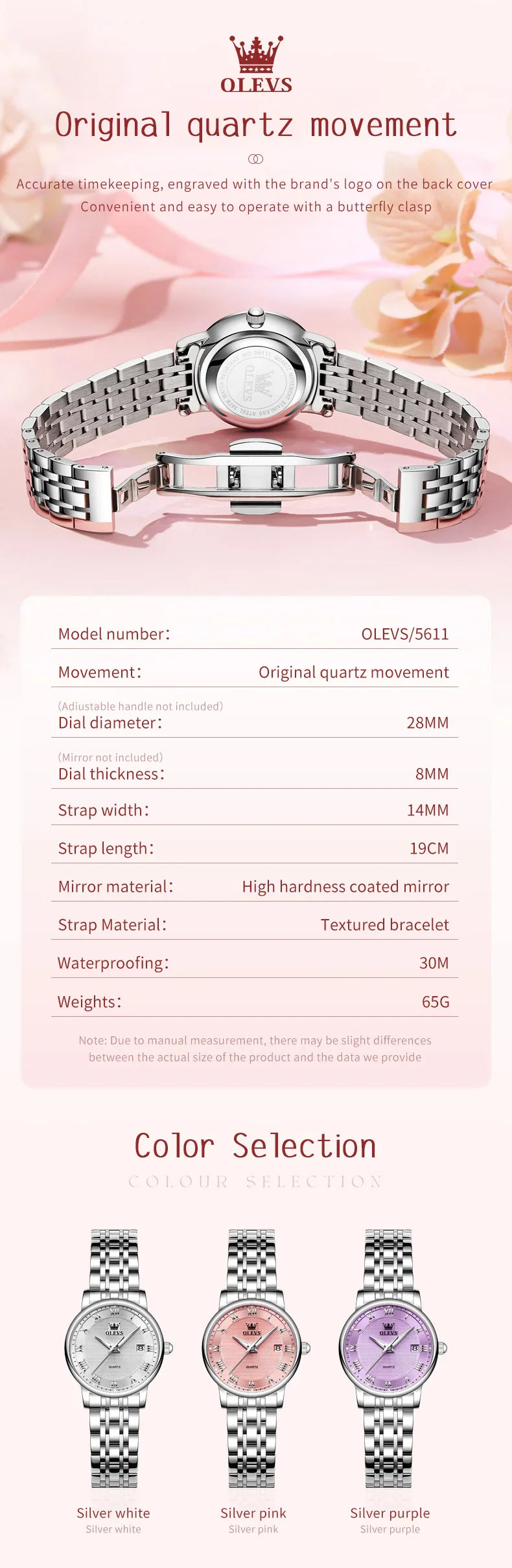 OLEVS 5611 Original Quartz Watch for Ladies