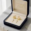 18K Real Gold Swan Earrings